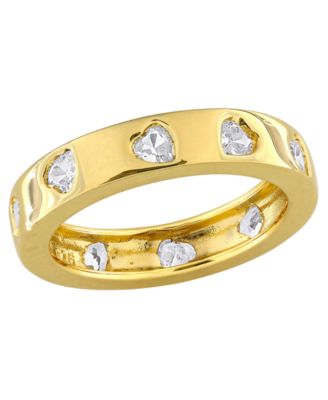 Lab Grown White Sapphire (1-1/2 ct. t.w.) Ring in 18k Gold Flash Plated Sterling Silver (Also Available in Multi-Gemstone)