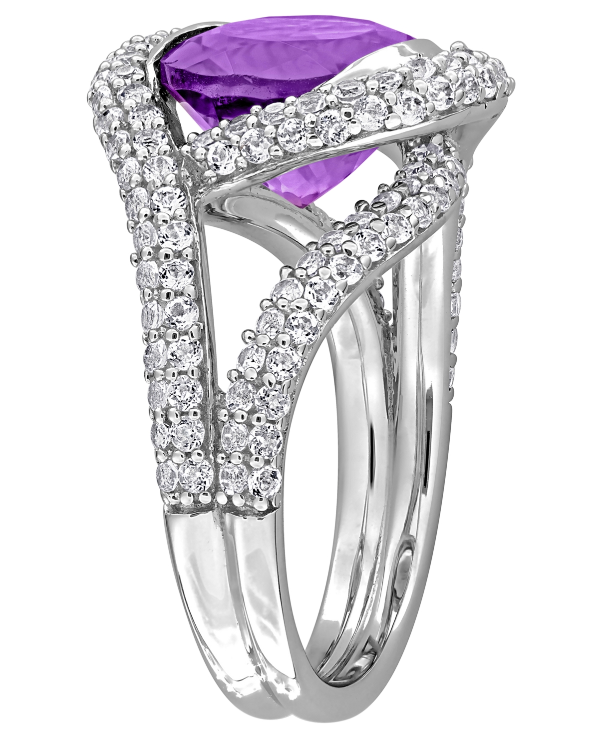 Macy's Blue Topaz (3 ct. t.w.) and White (1-3/8 Ring Sterling Silver (Also Available Citrine & Amethyst)