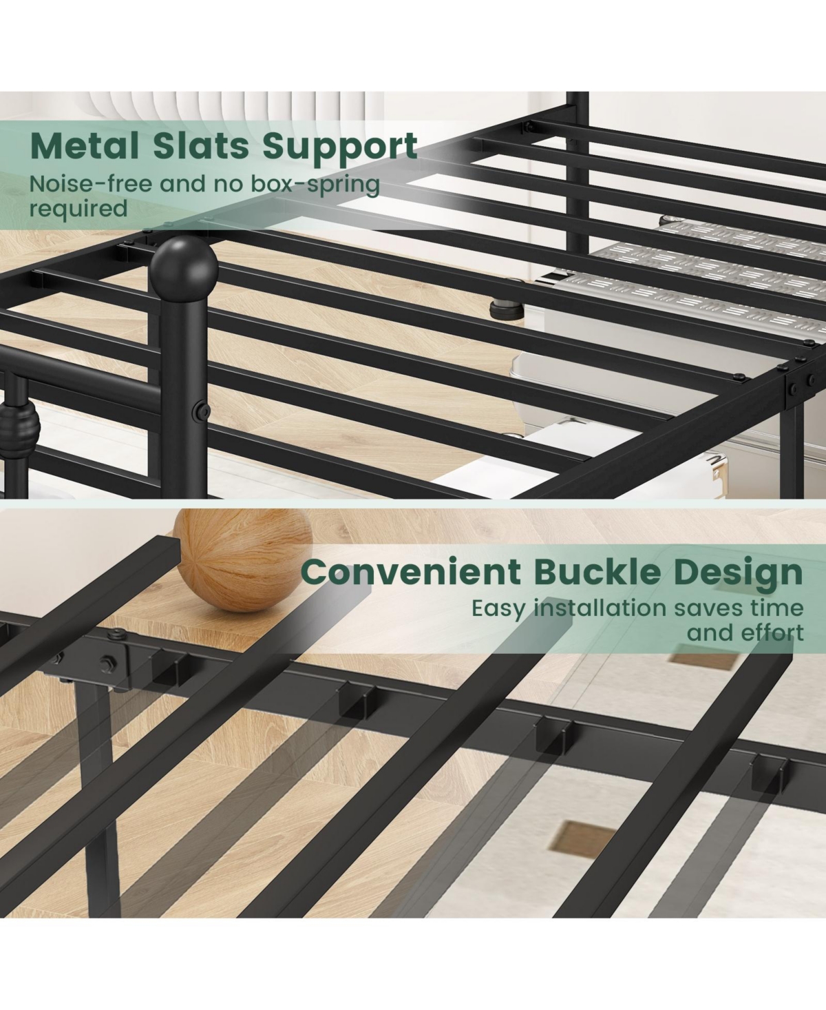 Slickblue Metal Bed Frame with Headboard