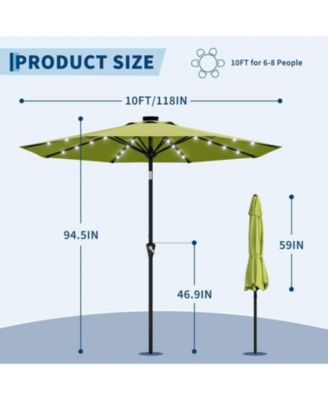 10ft solar patio umbrella 10 Ft Outdoor Powered Led Lighted Sun Shade Market Waterproof 8 Ribs Umbrella With Crank And Cross Base For Garden Deck Backyard and weather 10FT Solar-Powered LED Outdoor Patio