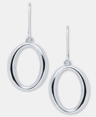 Open Oval Drop Earrings 