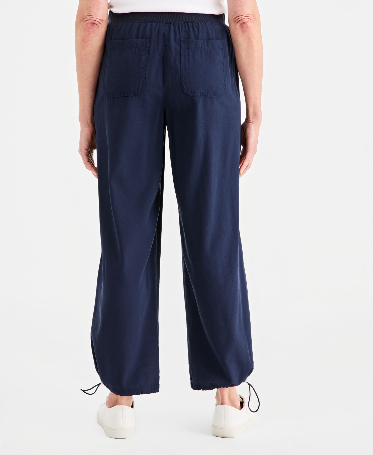 Petite Drapey Bungee Wide-Leg Pants