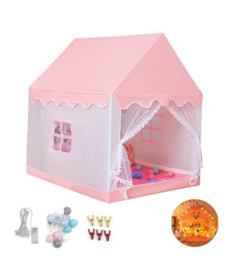 Kids Indoor Play Tent with Star & Ball Lights, Play Mat & Carry Bag