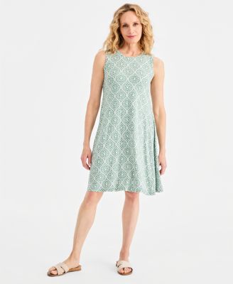 Women's Printed Sleeveless Knit Dress