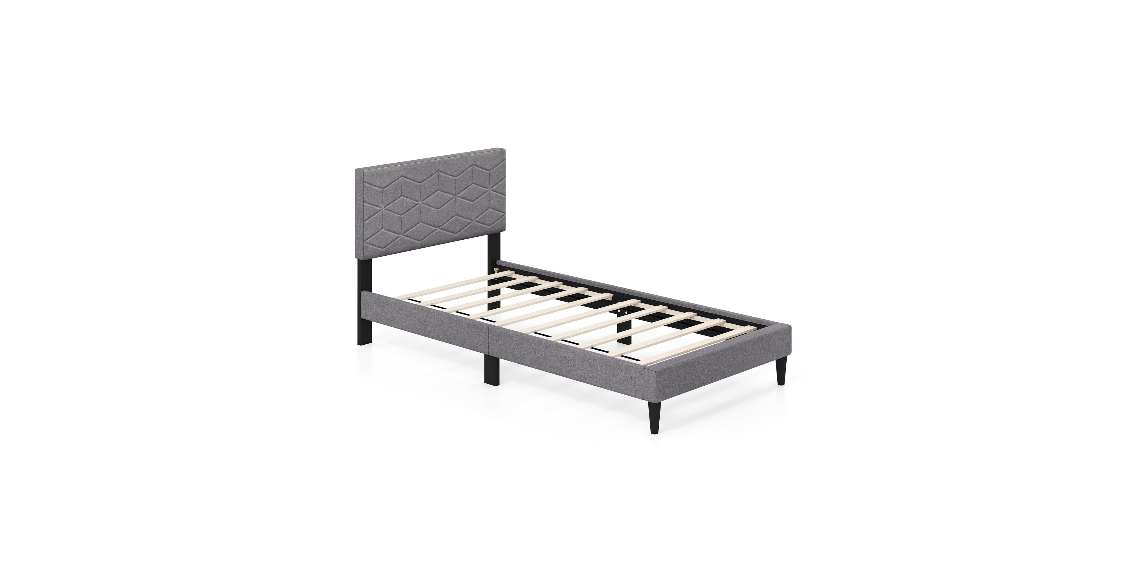 Slickblue Linen Fabric Upholstered Platform Bed Frame