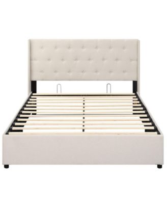 Modern Queen Size Storage Bed with Lift Up Platform Design