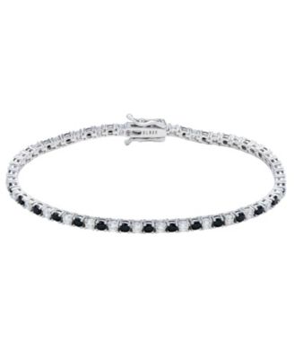 Sterling Silver Cubic Zirconia Alternating Tennis Bracelet