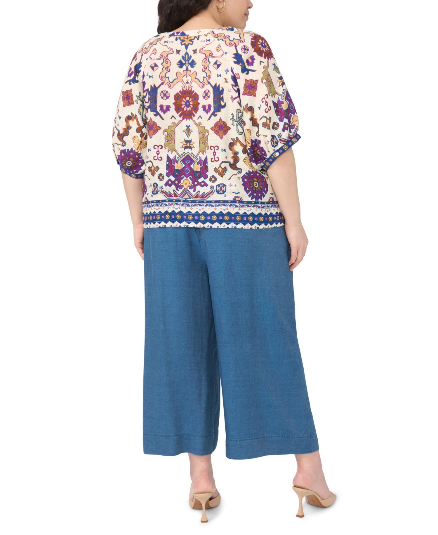 Plus Size Split V-Neck Top