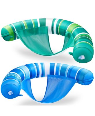2 Packs Inflatable Pool Float Chair Sling Fabric Stripes