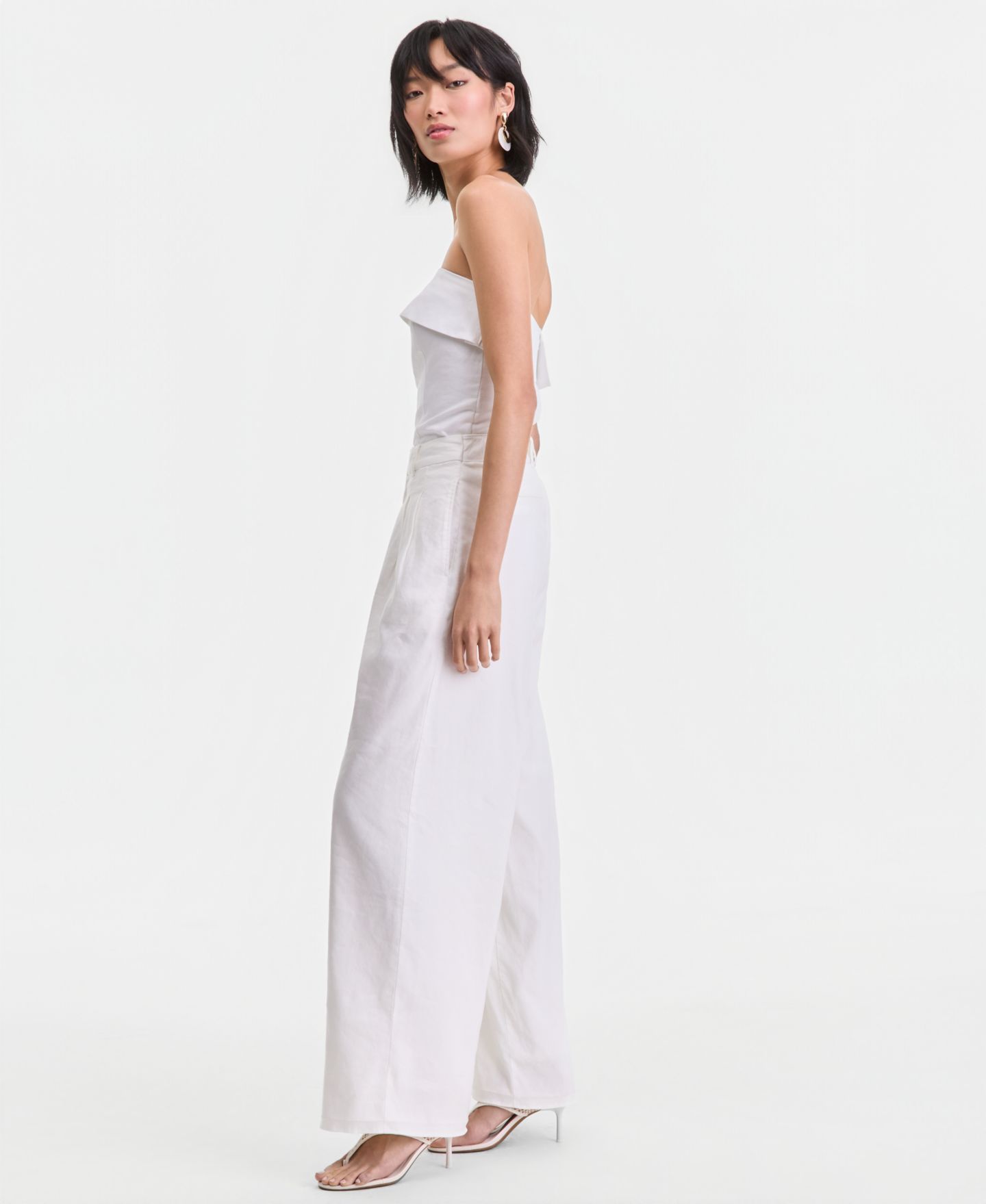 Женские брюки I.N.C. International Concepts Linen-Blend Wide-Leg, цвет: Яркий белый — фото 4
