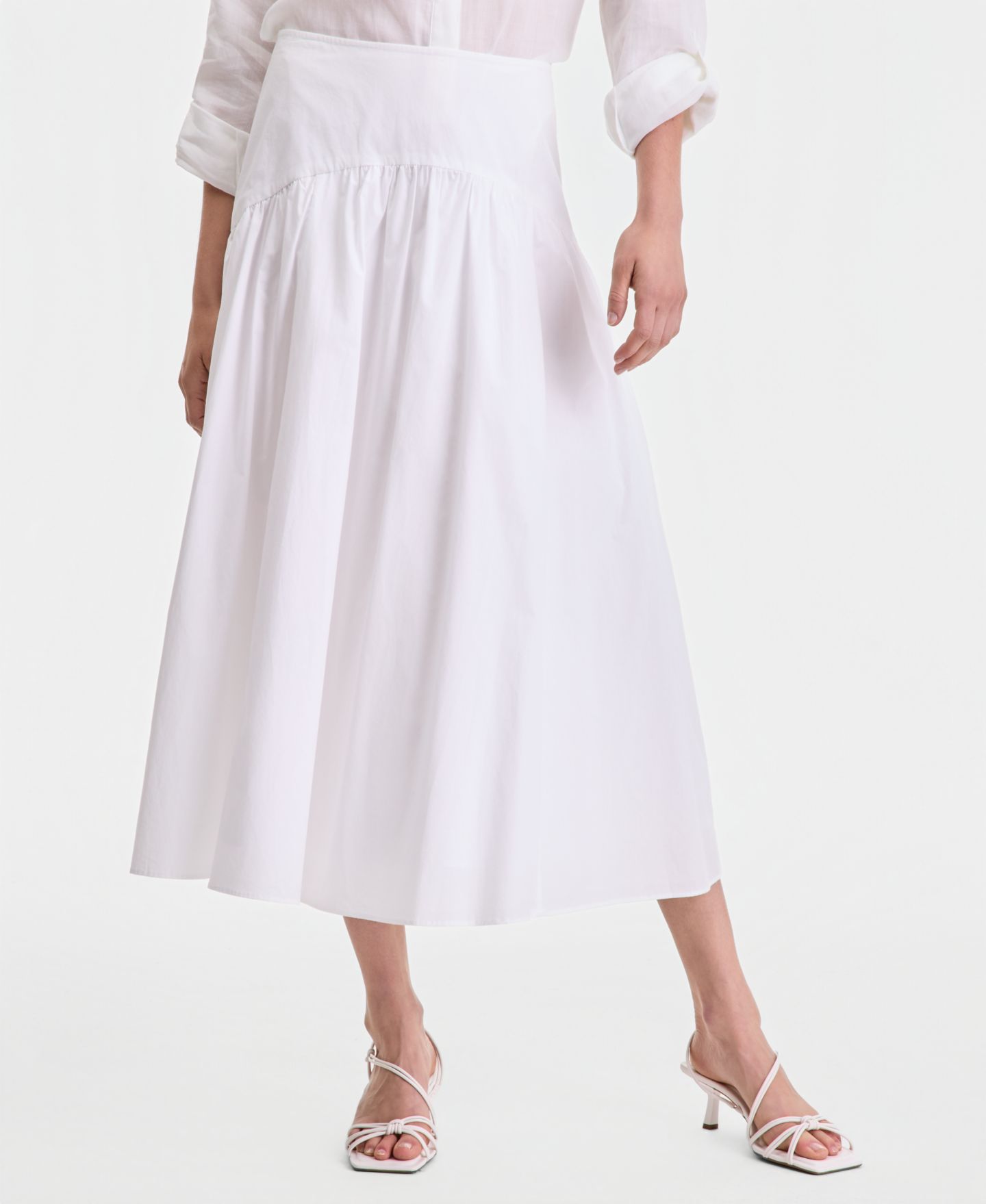 Женская юбка I.N.C. International Concepts Cotton Midi, цвет: Яркий белый — фото 1