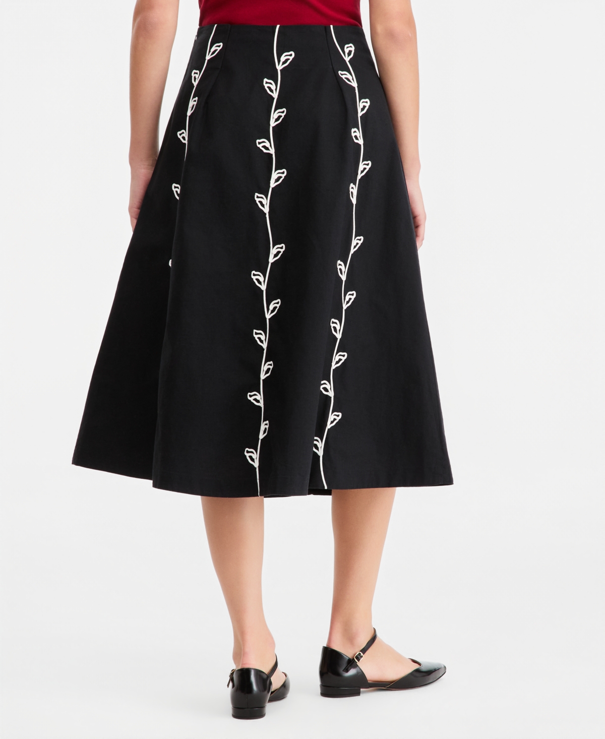 On 34th Women's Linen-blend Soutache Embroidered Midi Skirt, Macy's Exclusive