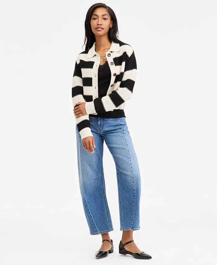 Women's Long Sleeve Bold Stripe Cardigan - thumbnail 2