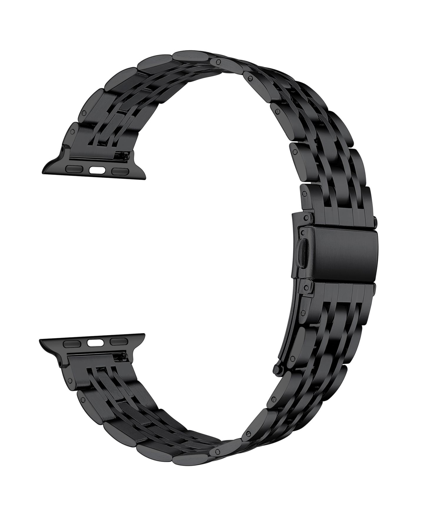 Ремешок для часов Posh Tech Black Stainless Steel Band with Links for Apple Watch, цвет: Чёрный — фото 2