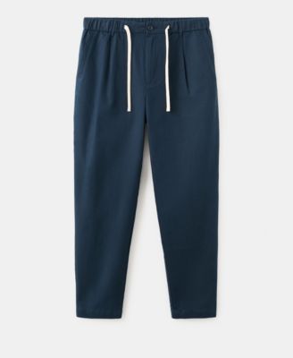 Men's Slim-Fit Cropped Cotton-Linen Pants