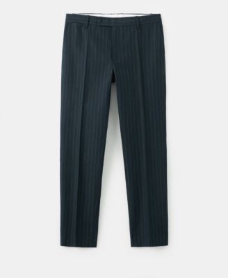 Men's Pinstripes Regular-Fit Linen-Blend Pants
