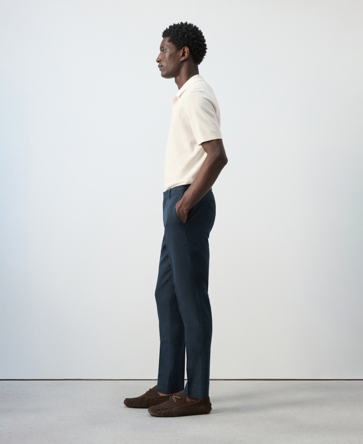 Mango Men's Slim-Fit Cotton Linen Trousers
