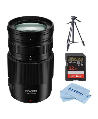 LUMIX G Vario 100-300mm f/4.0-5.6 II Lens for MFT with Tripod Kit