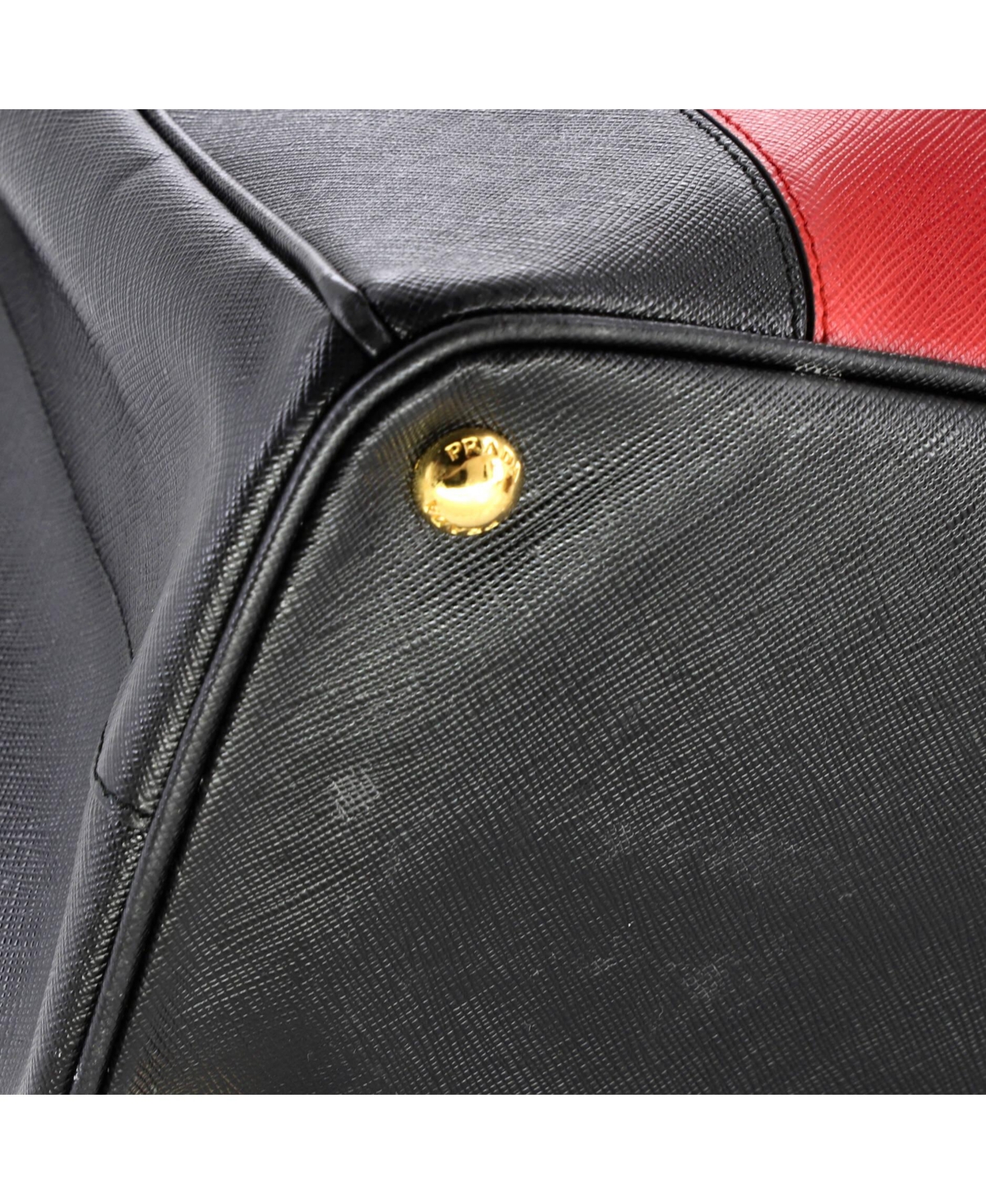 Pre-Owned Prada Medium Bicolor Double Zip Lux Tote Saffiano Leather