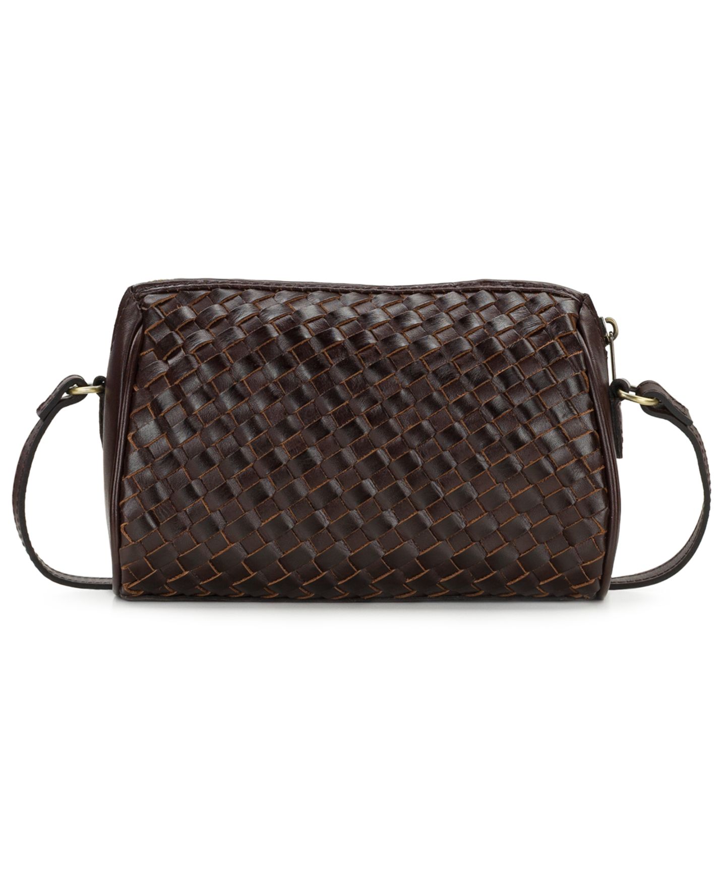Женская сумка Patricia Nash Romy Small Woven Leather Crossbody Handbag, цвет: Шоколадный — фото 2