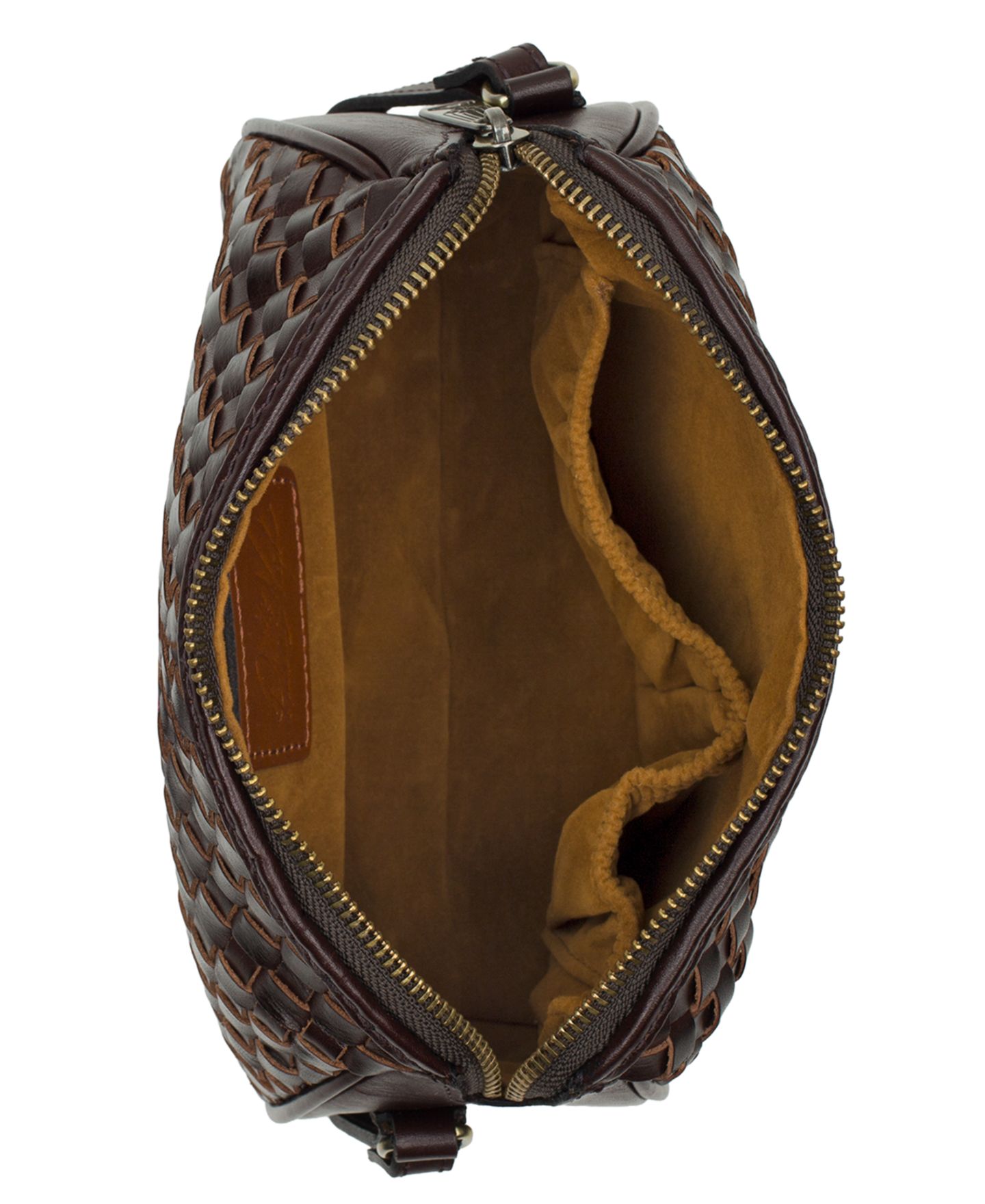 Женская сумка Patricia Nash Romy Small Woven Leather Crossbody Handbag, цвет: Шоколадный — фото 4
