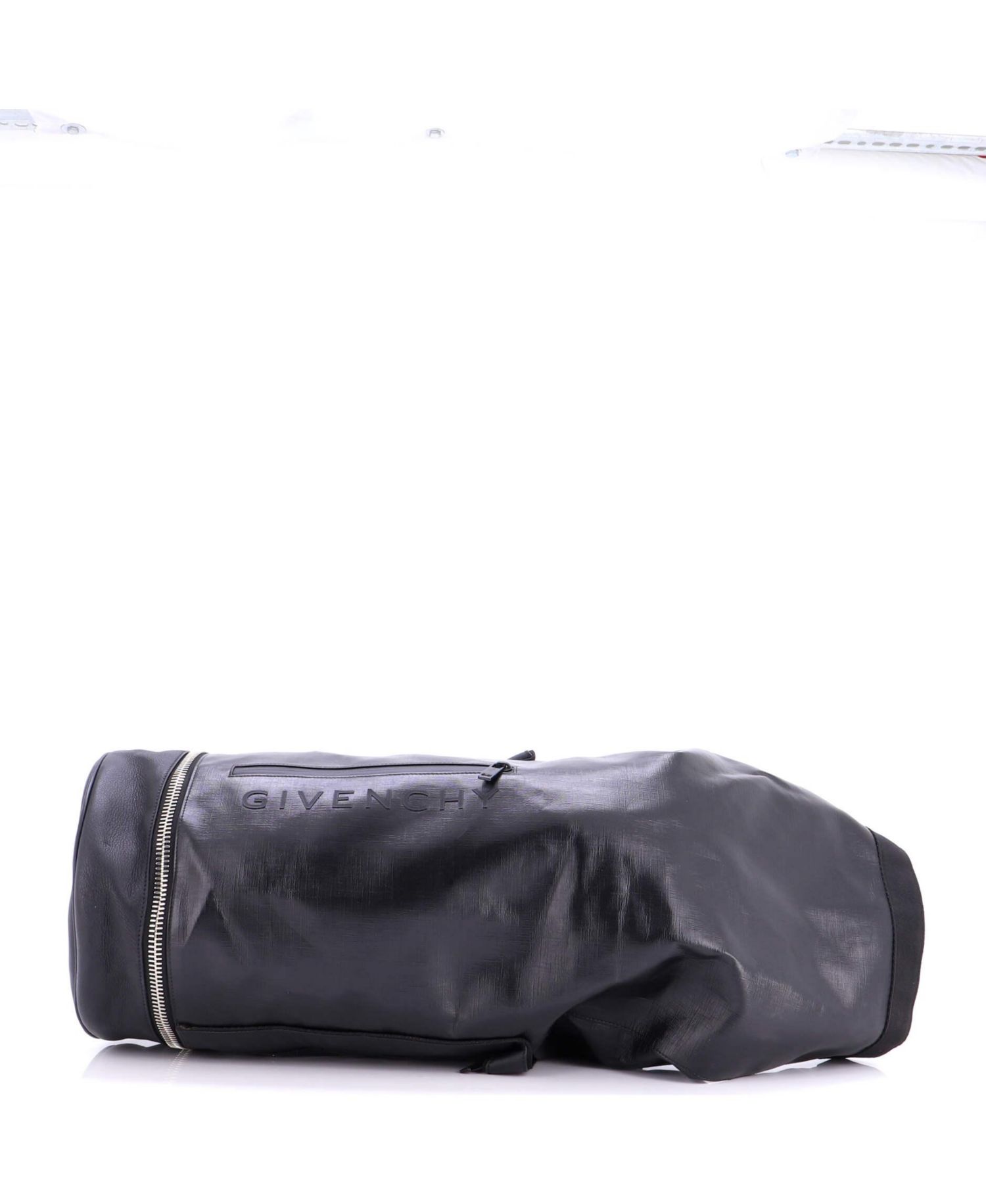 Large Jaw Bag Coated Canvas with Leather