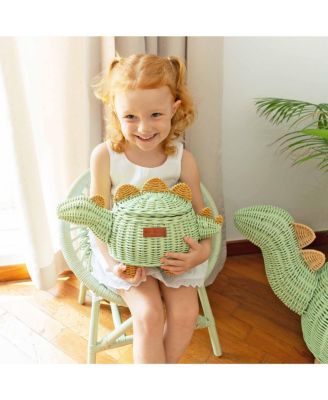 Dinosaur Handcrafted Rattan Storage Basket - Wicker Small