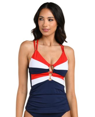 Women's Americana Lace-Up Tankini Top