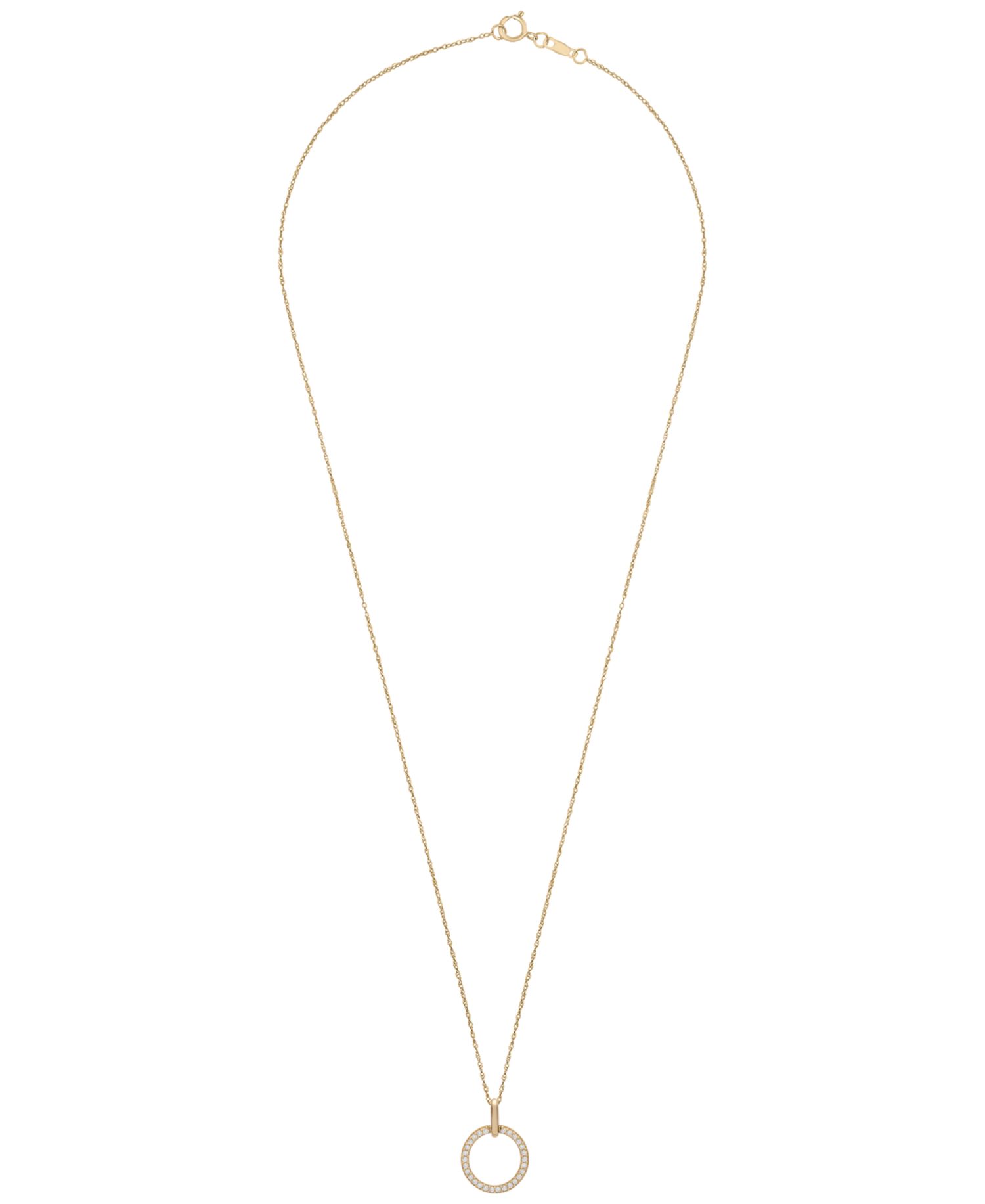 Diamond Circle Pendant Necklace (1/6 ct. t.w.) in 10k Yellow Gold