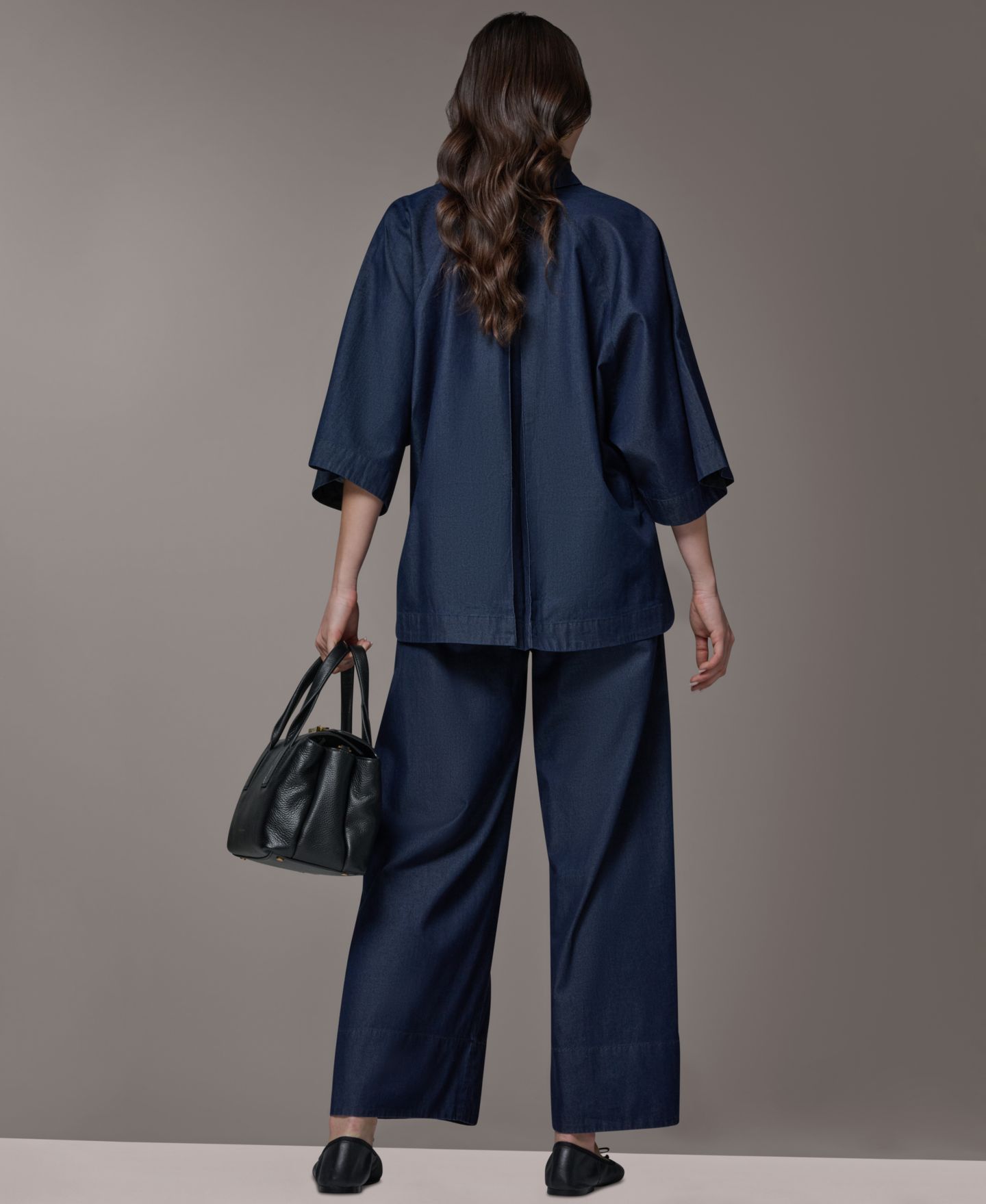 Женская рубашка Donna Karan Weekend Bali Dolman Denim Button-Down Cotton, цвет: The Dutchess — фото 9