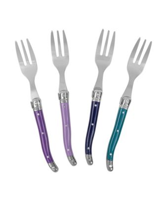 Laguiole Plum Rose Cake Forks, Set of 4
