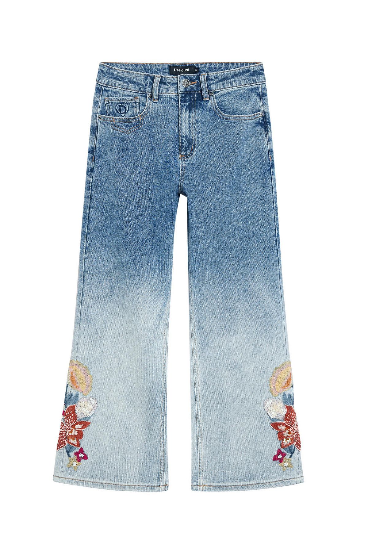 Desigual Women's Embroidered culotte jeans view 6 — MAYCSS fashion products