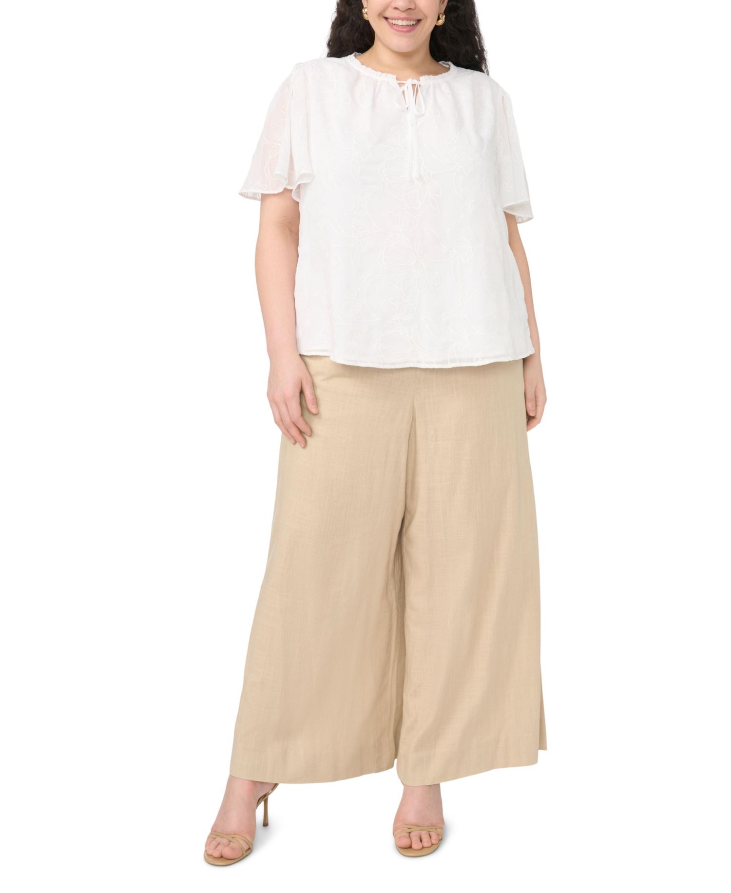 Women's Tie-Neck Princess-Sleeve Blouse