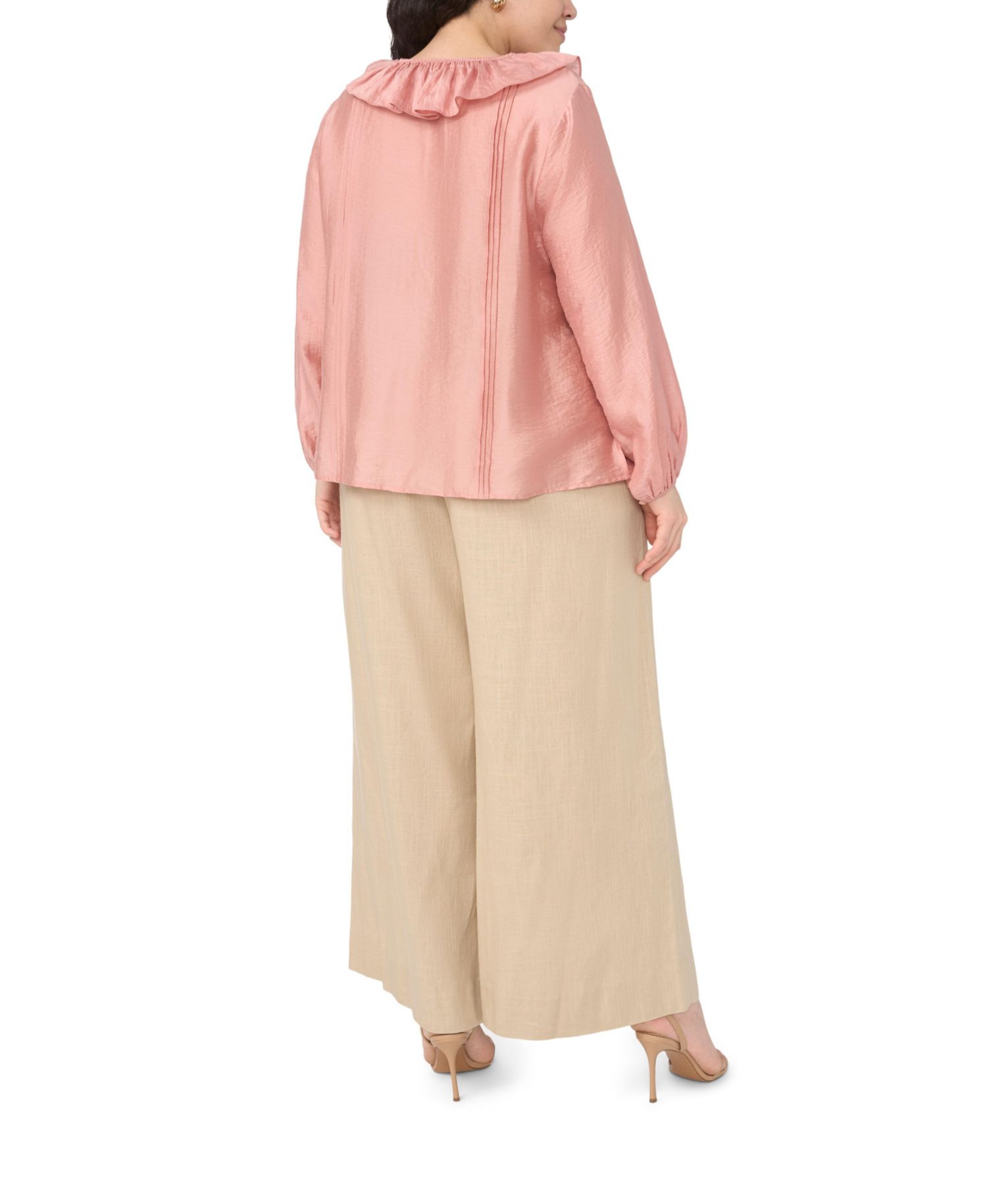 Plus Size Ruffle V-Neck Top