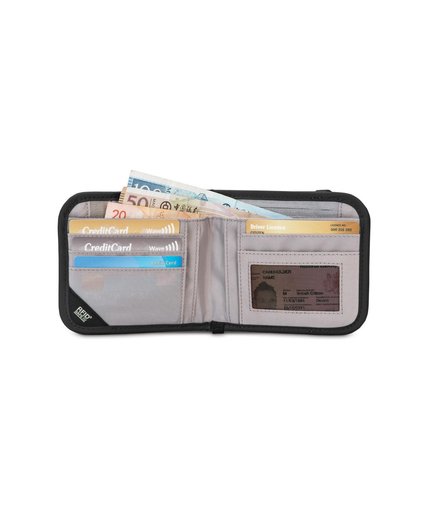 Кошелёк Pacsafe Rfidsafe V100 Anti Theft Bi-Fold, цвет: Чёрный — фото 2