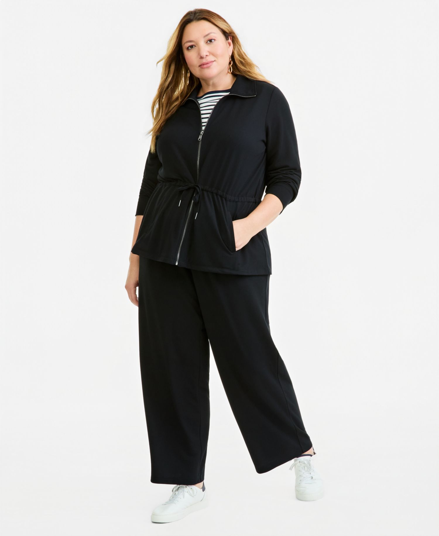 Plus Size LuxLounge French Terry Zip-Up Jacket