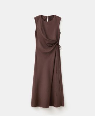 Women's Knot Detail Wrap Midi-Dress
