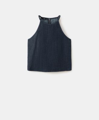 Women's Halter-Neck Denim Top