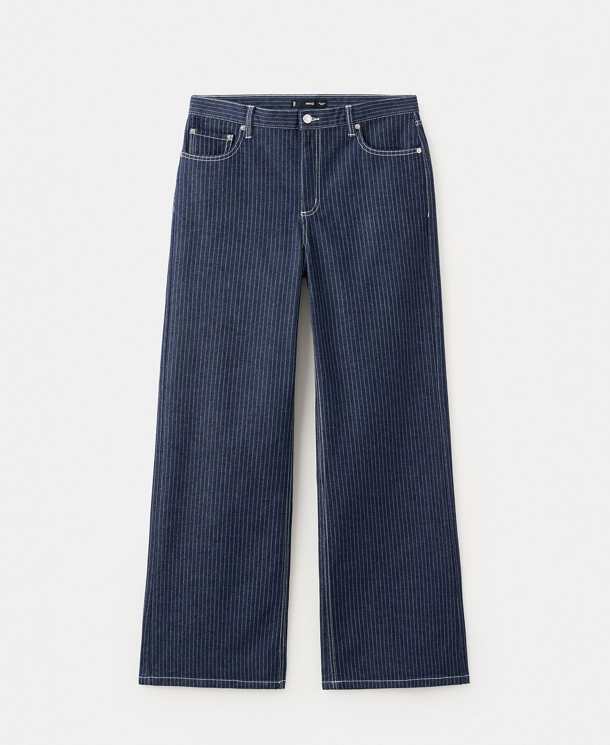 Mango Women's Straight Striped Jeans view 2 — MAYCSS fashion products