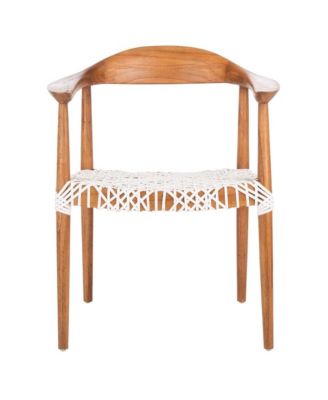 Juneau Leather Woven Accent Chair