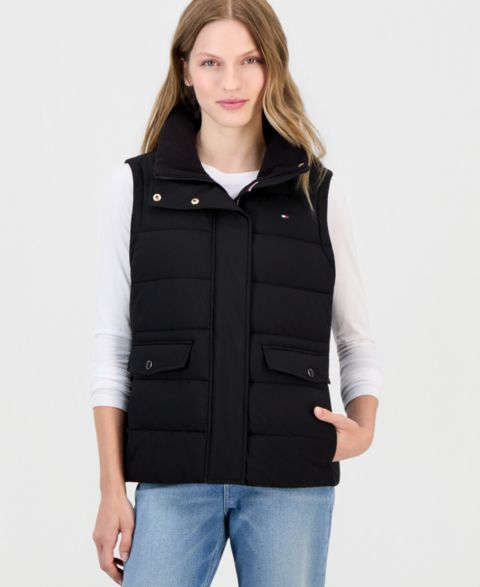 Женский жилет Tommy Hilfiger Packable-Puffer Vest, цвет: Чёрный