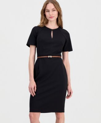 black anne klein dress Anne Klein Plus Size Classic Wrap Dress - Black