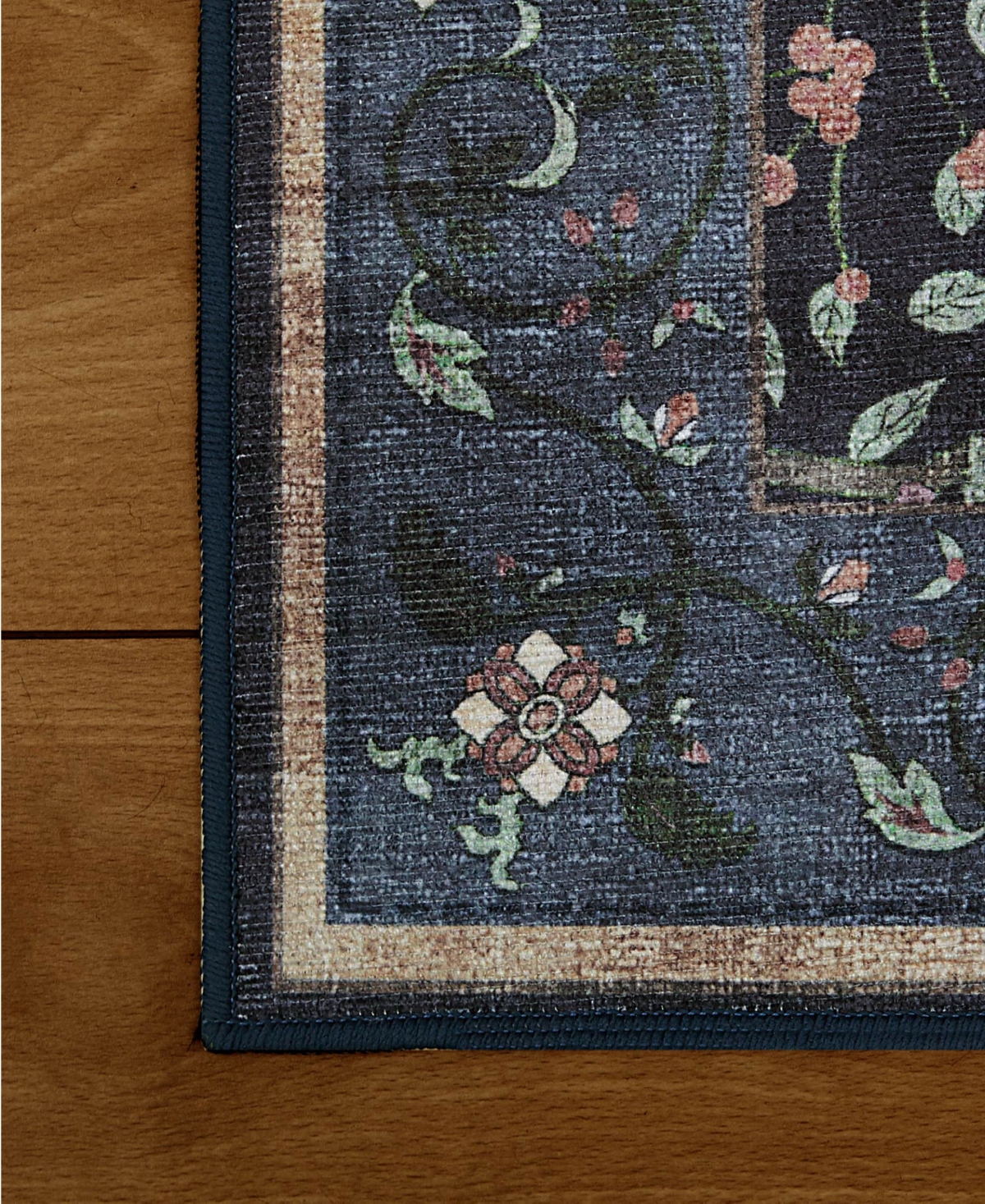 Hunter Eleanor Washable Non-Slip Printed Chenille Runner Rug
