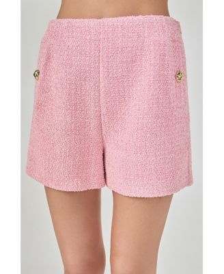 Women's Tweed Buttoned Shorts