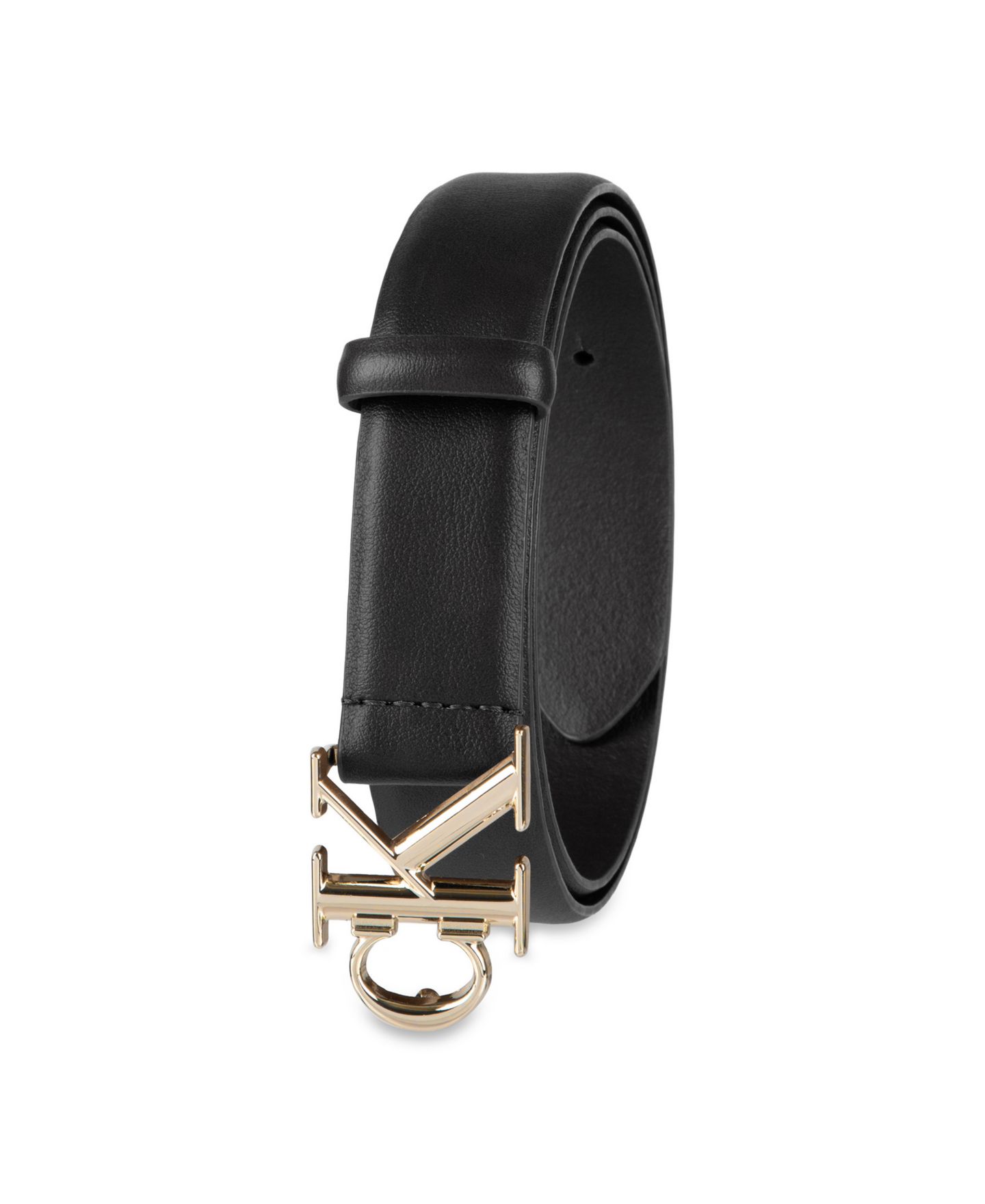 Женский ремень Calvin Klein CK Monogram Buckle Skinny, цвет: Чёрный — фото 2