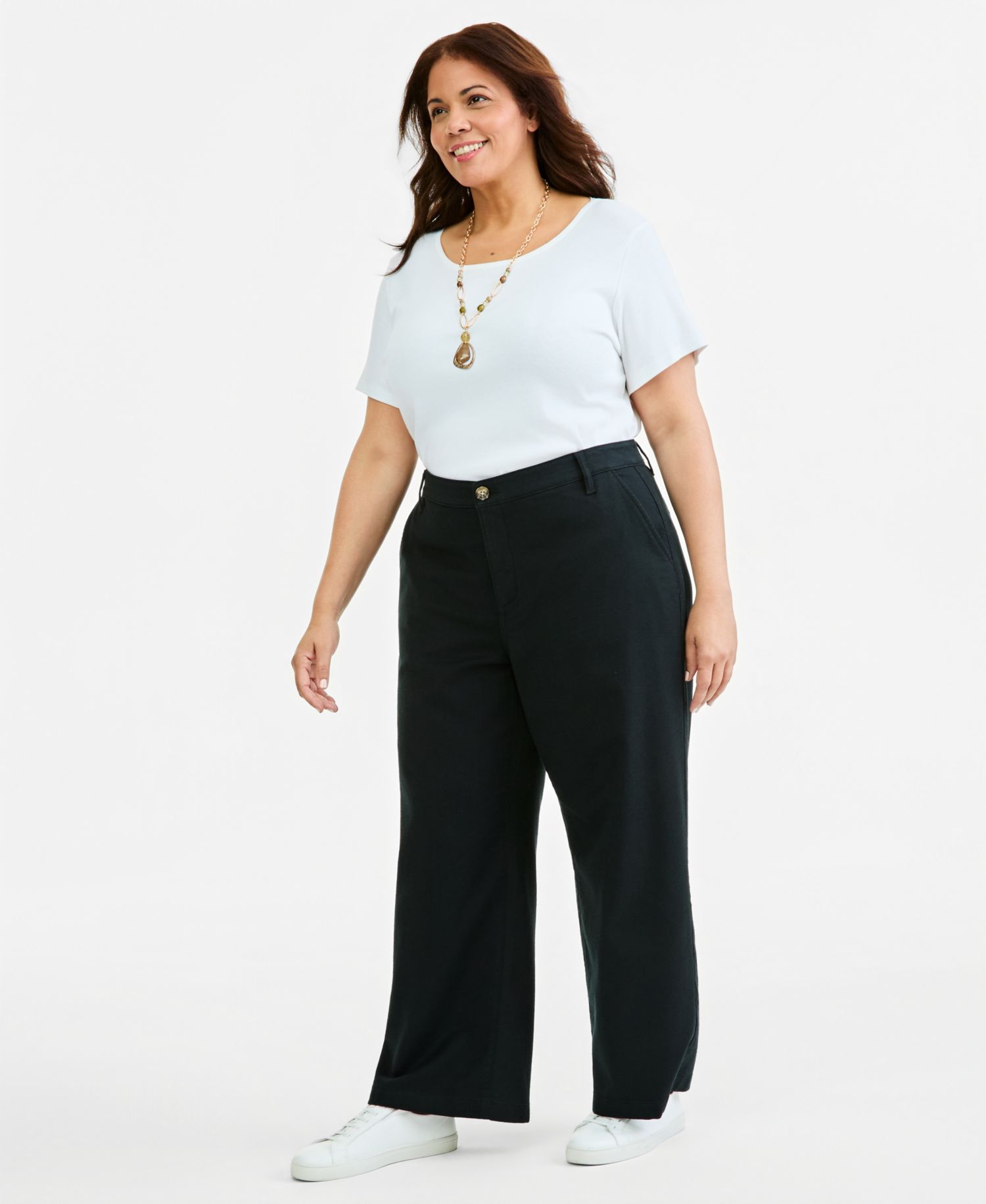 Plus High Stretch High-Rise Cropped Wide-Leg Pants