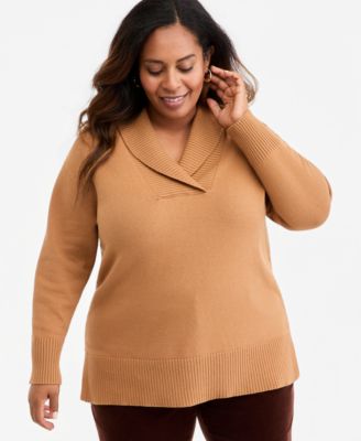 Plus Shawl Collar Sweater