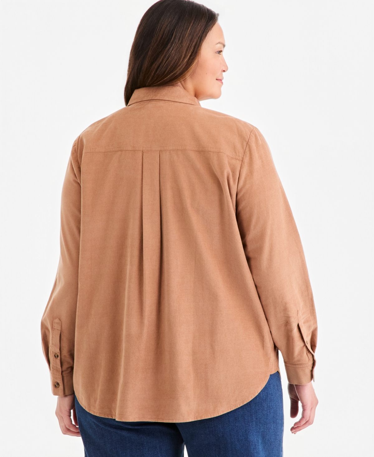 Style & Co Plus Long-Sleeve Corduroy Overshirt, Macy's Exclusive