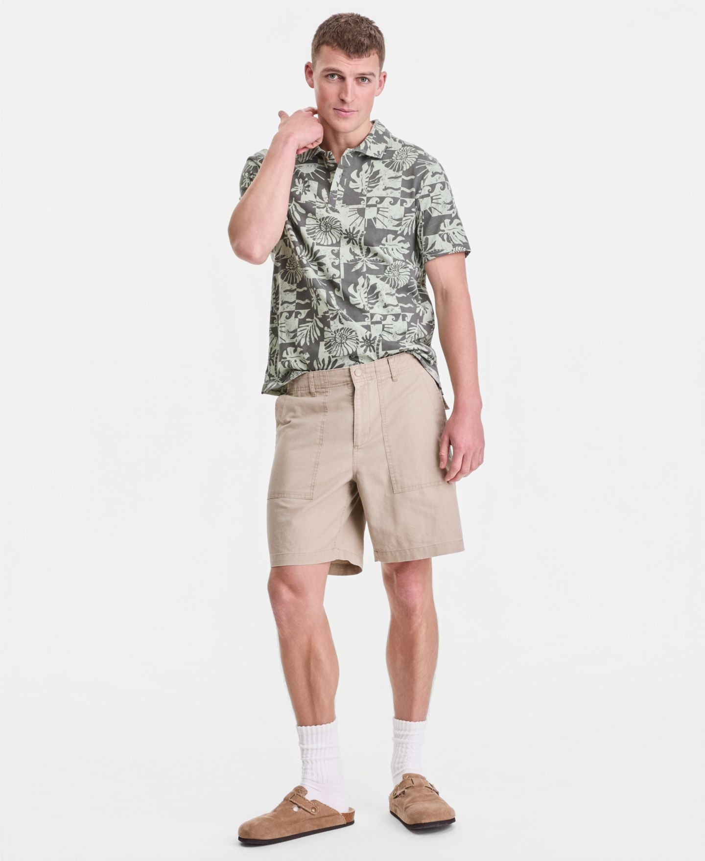 Мужские шорты Sun + Stone Linen Blend 8" Shorts, цвет: Хаки — фото 2