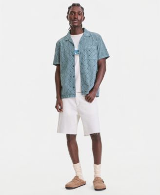 Men's Cotton Eyelet Camp Shirt, T-Shirt & Denim Shorts